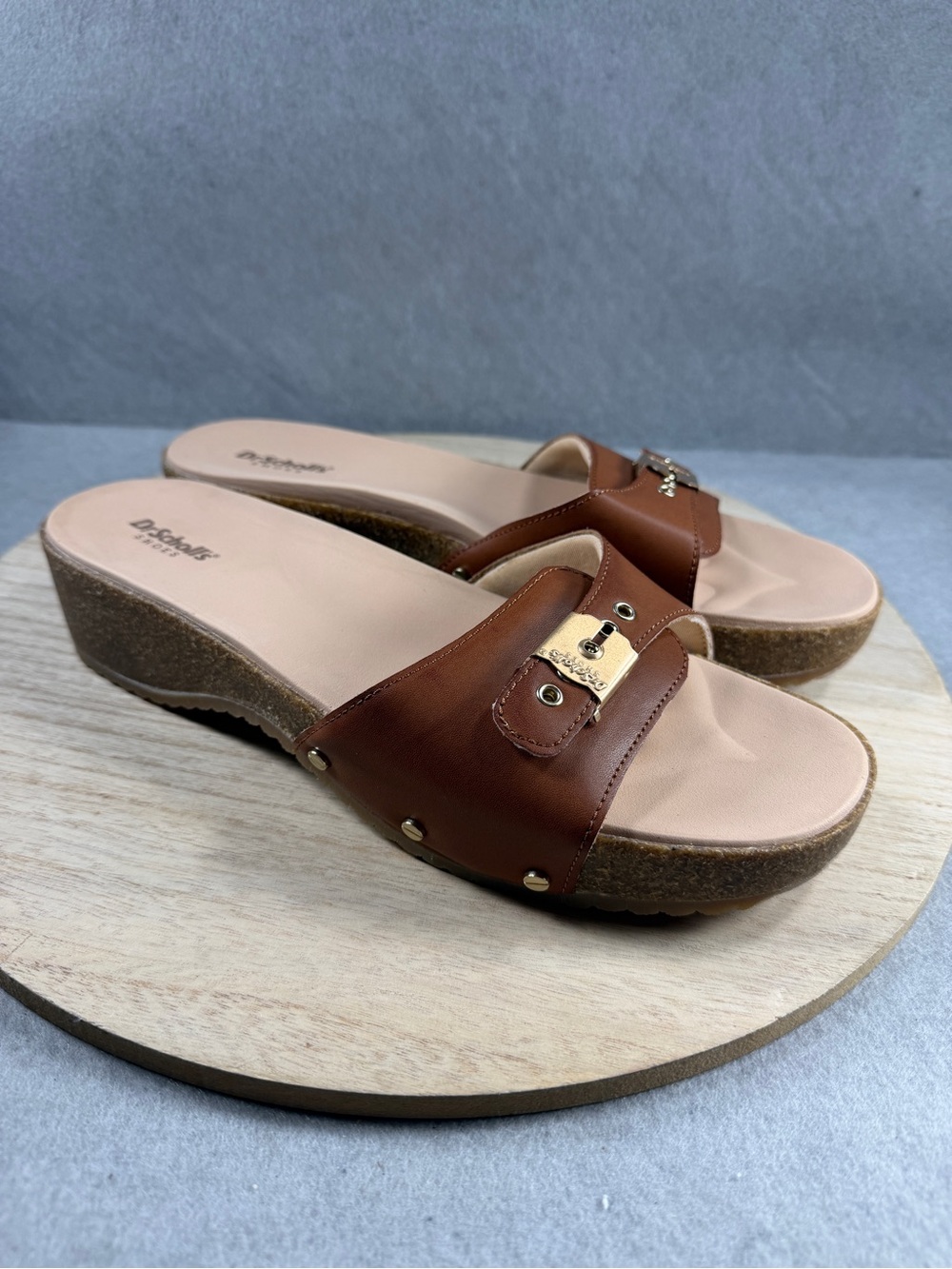 Dr. Scholl’s Original Flex Sandals Women’s 11 Honey Brown Leather New in Box